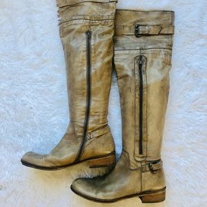 Steve Madden Distressed Leather Over-the-Knee Boots size 10